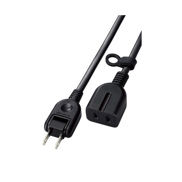 他サイト： エレコム T-X01-2120BK 電源タップ 延長コード コンセント 2m 2P 1個口 ほこりシャッター 絶縁キャップ スイングプラグ 125V 15A 1500W ブラックの商品画像