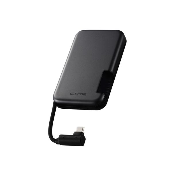 エレコム ESD-EPB0500GBK 外付けSSD 500GB 収納式 マグネット付 PC・スマホ対応  ブラック 124