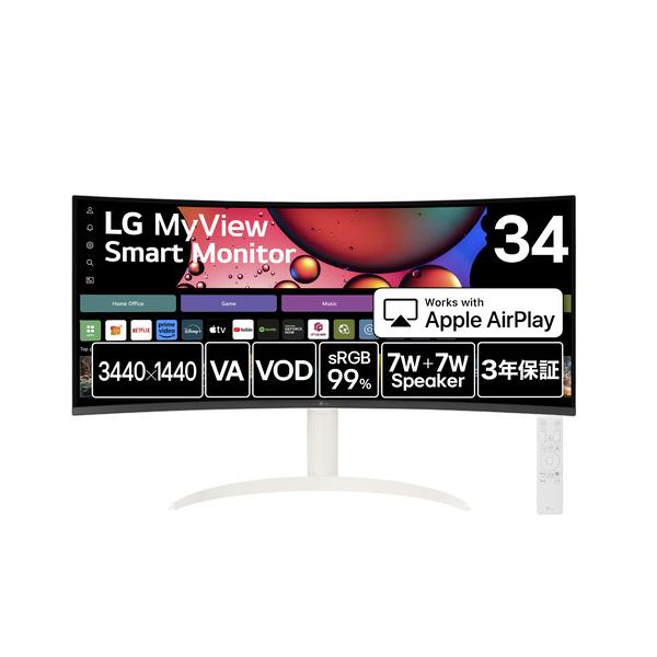 LGエレクトロニクス 34SR65QC-W 34型 MyView Smart Monitor UWQHD曲面