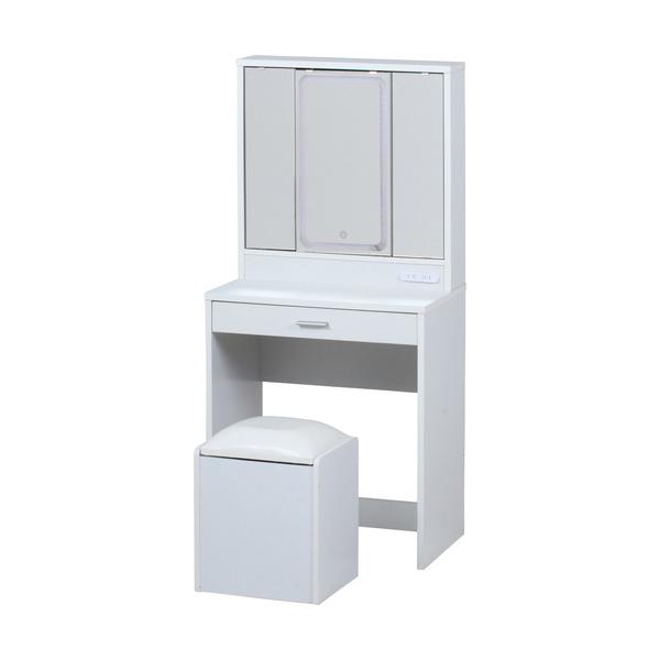 不二貿易 三面鏡ドレッサーWH ホワイト 99546  448