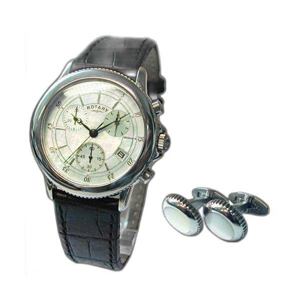 Rotary Men&apos;s Chronograph Watch and Cufflinks 並行輸入品