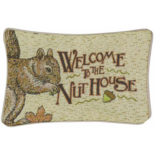 Manual Nuthouse 12.5 x 8.5-Inch Decorative Throw Pillow by Manual Woodworker [並行輸入品]