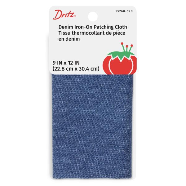 Dritz 55260-59D Denim Iron-On Patching Cloth, Faded Blue, 9 by 12-Inch by Dritz