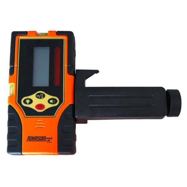 Johnson Level ＆ Tool 40-6715 Two-Sided Laser Detector w/Clamp for Red Beam Rotating Lasers, Red Beam, 1 Laser Detector,Orange