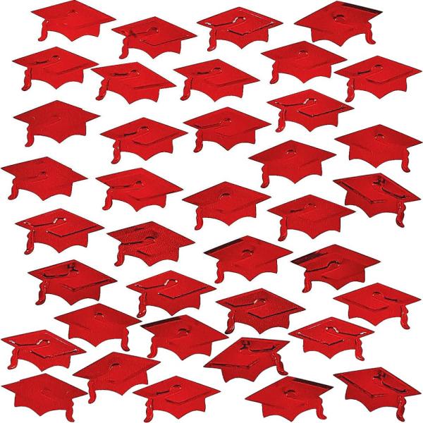 Red Graduation Hat Confetti - Party Tableware ＆ Table Decorations by CusCus