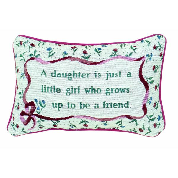 Manual Woodworkers and Weavers TWDAUG Daughter Tapestry Pillow Sentimental Filled With Recycled Fibers 12.5 X 8.5 in. Poly Blend