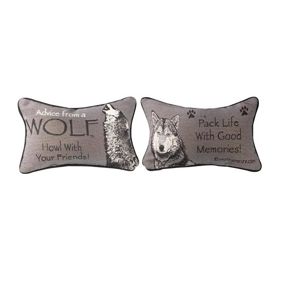 (12.5 by 8.5-Inch","Advice from a Wolf by Your True Nature) - Manual Woodworkers and Weavers The Lodge Collection Reversible Throw Pillow