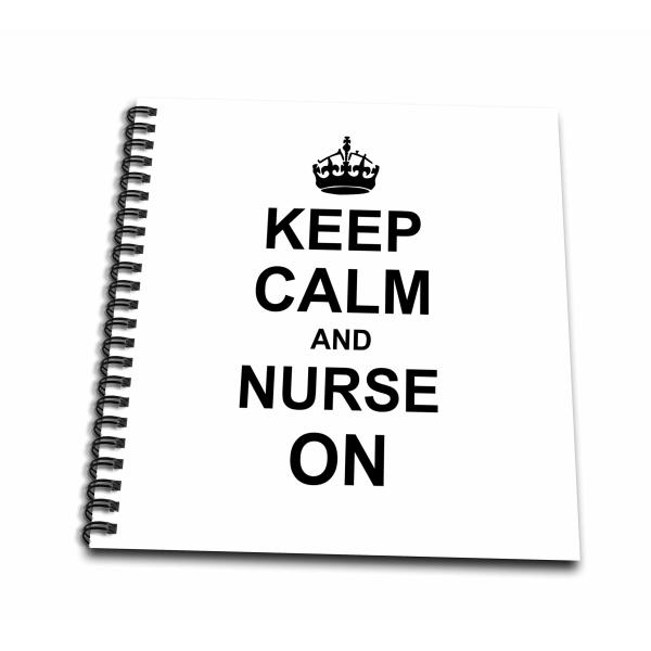 (12x12 memory book) - InspirationzStore Typography - Keep Calm and Nurse on - carry on nursing job - Nurses day gifts - black fun funny humour humorou
