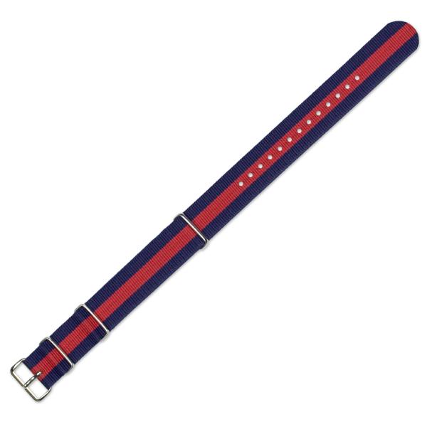 deBeer 16mm Military MoD Ballistic Nylon Watch Band - Navy with Red stripe
