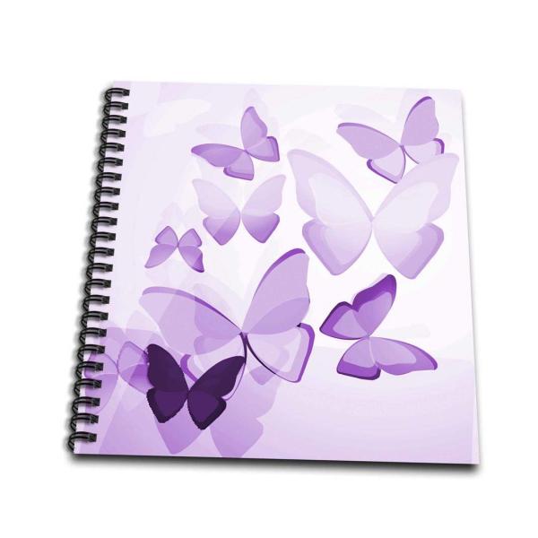 Anne Marie Baugh Butterflies - Pretty透明パープルButterflies - Drawing Book 4 by 4" db_101505_3