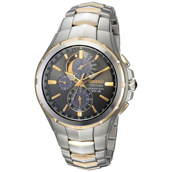 SEIKO(セイコー) メンズ スポーツ 時計 クチュラソーラーパーペチュアルカレンダーアラームクロノグラフウォッチ ブロンズ、ゴールド