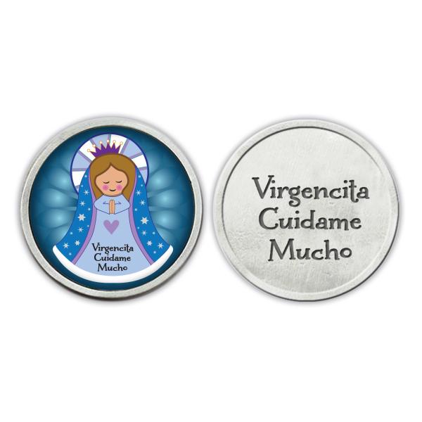 Cathedral Art Blue Virgencita Pocket Token, Multicolor