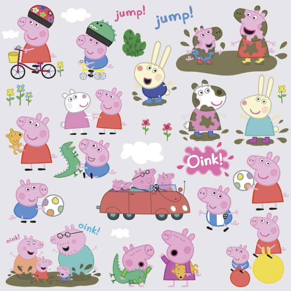 RoomMates Peppa The Pig Peppa and George Playtime 剥がして貼れる巨大な壁用デカール