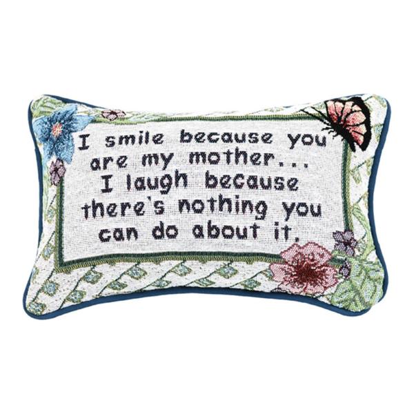 HLXFF3 Manual 12.5 x 8.5-Inch Decorative Throw Pillow, I Smile I Laugh/Mother