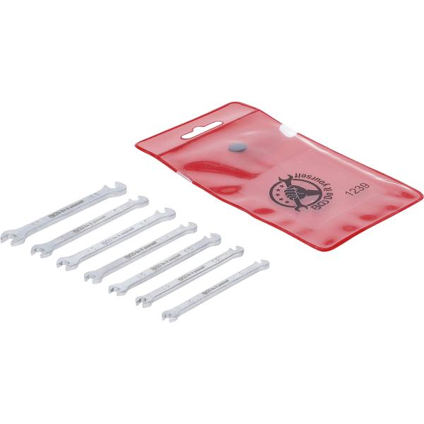 Kraftmann 1239 Double Open-End Spanner Set, Mini Design, 3-5.5 mm, 7-Part