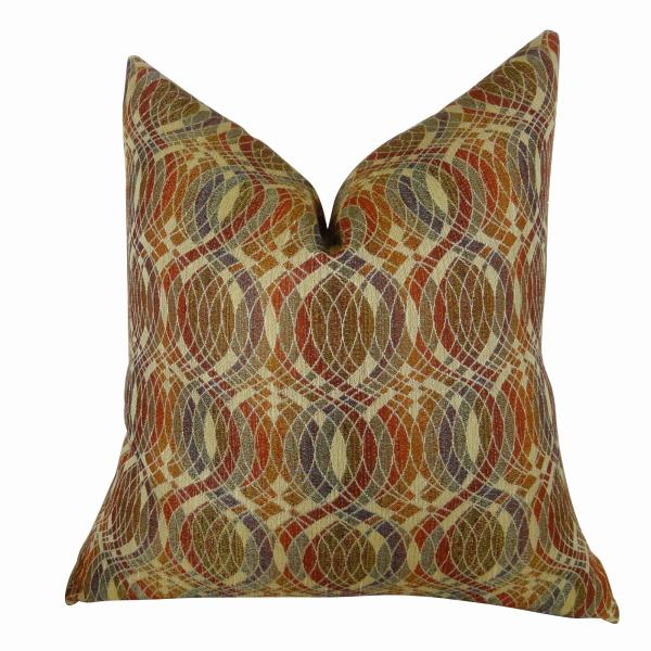 Thomas Collection Designer Decorative Throw Pillow - Plum Purple Red Olive Tan Throw Pillow - Plum Geometric Pillow - Modern Orbitz Throw Pillow, Made