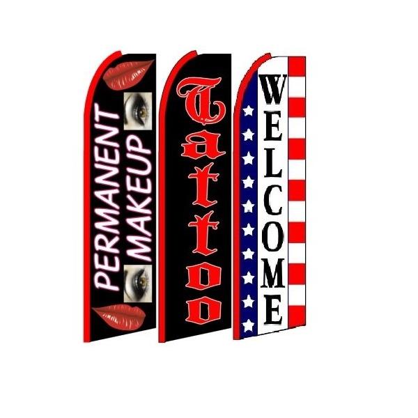OnPoint Wares permanent+make+up,+tattoo,Welcome King Feather Flag Sign- Pack of 3 (Hardware Not Included)