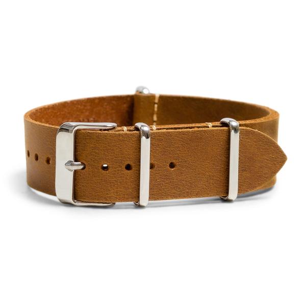 Benchmark Basics Leather Watch Band - Crazy Horse Oiled Leather One-Piece Watch Straps for Men ＆ Women - Choice of Color ＆ Width - 18mm, 20mm, 22mm