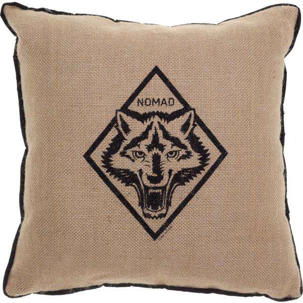 Sourpuss Brand - Nomad Wolf Burlap Pillow