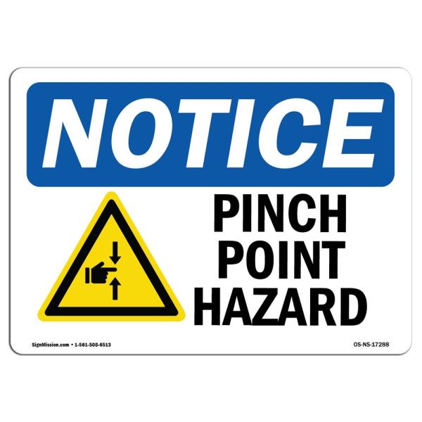 OSHA Notice Sign - Pinch Point Hazard | Aluminum Sign | Protect Your Business, Construction Site, Warehouse ＆ Shop Area | Made in The USA