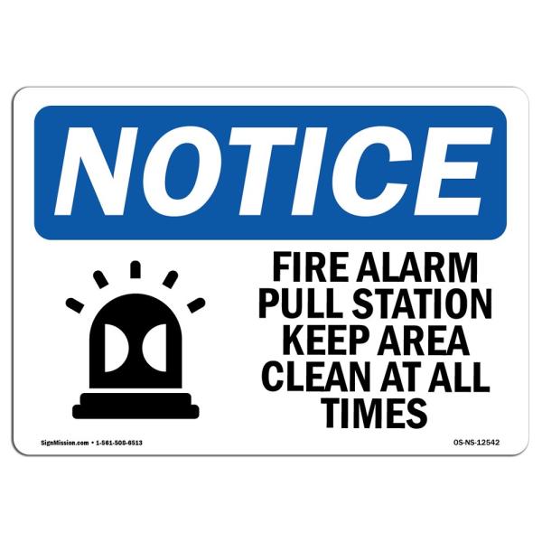 OSHA Notice Sign - Fire Alarm Pull Station Keep | Aluminum Sign | Protect Your Business, Construction Site, Warehouse ＆ Shop Area | Made in The USA