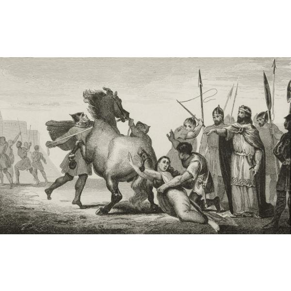 Posterazzi Clotaire Ii 584 To 629 At The Execution Of Queen Brunhilda Died 613 From Histoire De France Poster Print by Colart Published Circa 1840, (1