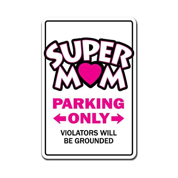 Super MOM Decal Parking Parenting Grounded Mothers Day Love Mommy | Indoor/Outdoor | 7" Tall