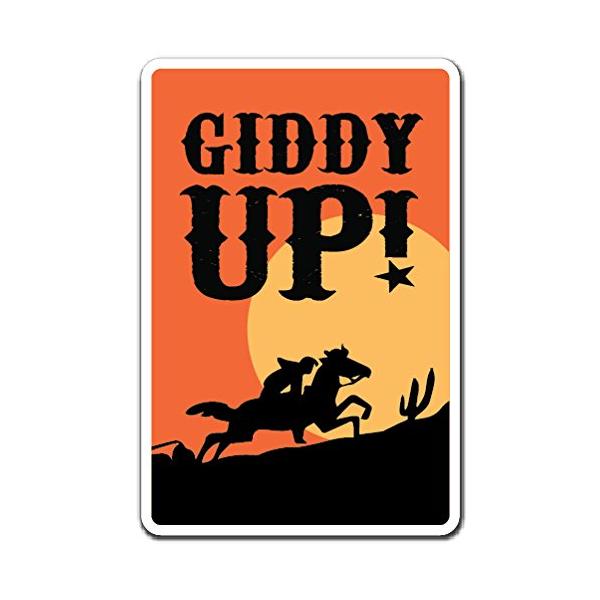 I'm The Cowboy 警告サイン 帽子 ロデオ ランチ ホース ブロンコ 屋内/屋外 高さ12インチ, 5" X 7" Decal D-5-Z-Giddy Up