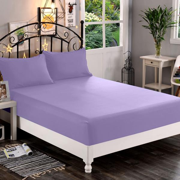 Elegant Comfort 寝具ボックスシーツ 16インチまでの深いマチ しわと色あせ防止 California King パープル 247RW-Single-Fitted-Cali-Lilac