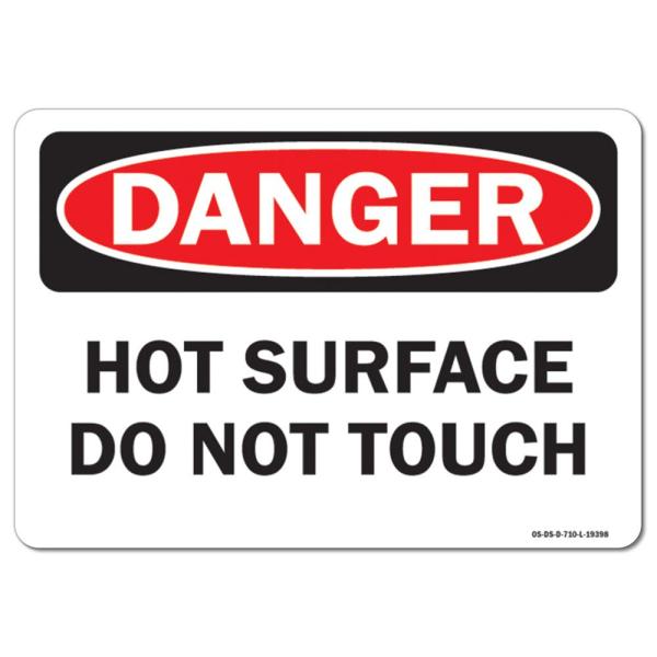 OSHA Danger Aluminum Sign - Hot Surface Do Not Touch | Aluminum Sign | Protect Your Business, Work Site, Warehouse ＆ Shop Area | Made in The USA