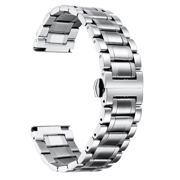 BINLUN Stainless Steel Watch Band 12mm 14mm 16mm 18mm 19mm 20mm 21mm 22mm 24mm Adjustable Metal Link Watch Bracelet with Straight ＆ Curved Ends for B