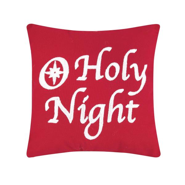 C＆F Home "O Holy Night Christmas Small Petite Mini Cotton Blend Red Accent Pillow 14" x 14" Xmas Festive Winter Holidays Religious Jesus Mary Joseph
