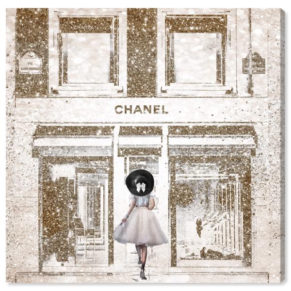 Fashion and Glam Wall Art Canvas Prints 'Queen of The Store Gold'