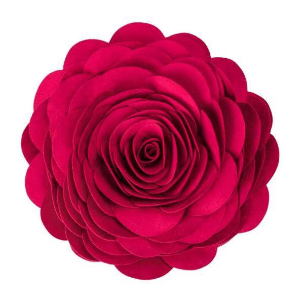KingRose 花柄 ハンドメイド 3D 装飾用クッションウールクッション ソファ 椅子 カウチ用 13インチ 丸型 レッド 13 Inches レッド JOS-Rose-Suede-RoseRed-13