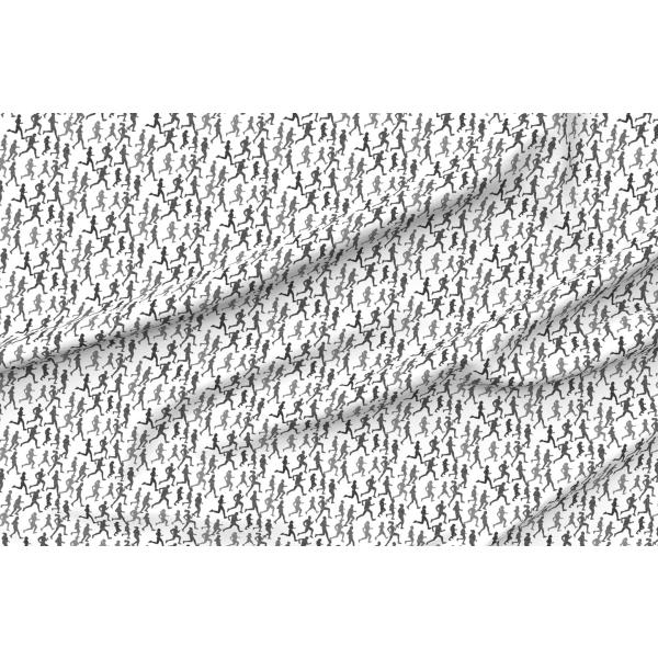 Spoonflower Fabric - Runners Marathon Running Sports Womens Black Race Exercise Printed on Chiffon Fabric by The Yard - Sewing Fashion Apparel Dresses