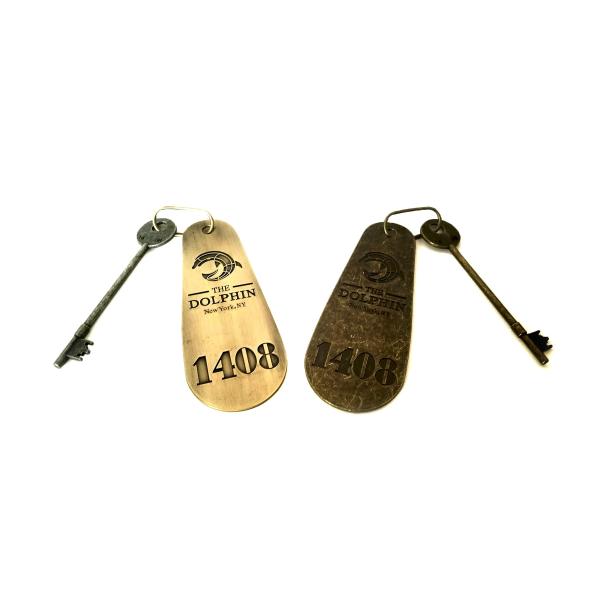 The Dolphin Hotel Room 1408 Key Prop Replica (Brushed Brass)