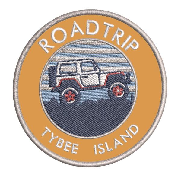 Roadtrip! Tybee Island Georgia Embroidered DIY Iron or Sew-on Decorative Patch Badge Appliques ~ Explore Wander Adventure Series