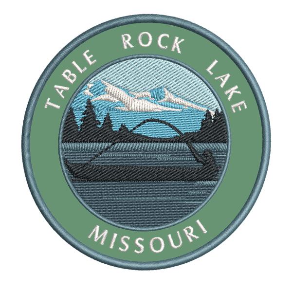 Bass Fishing Table Rock Lake Missouri Embroidered DIY Iron or Sew-on Decorative Patch Badge Appliques ~ Lake Life Outdoor Series