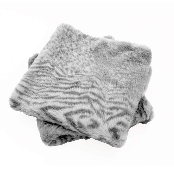 Home Soft Things Serenta Faux Fur 2 Piece Pillow Shell Set, 20" x 20", Victoria- Gray Flannel