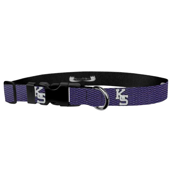 Kansas State University Dog Collar - Deluxe Adjustable Dog Collars, 1 Inch Wide Collar Adjusts 16-27 Inches, Extra Large, Purple Carbon Fiber