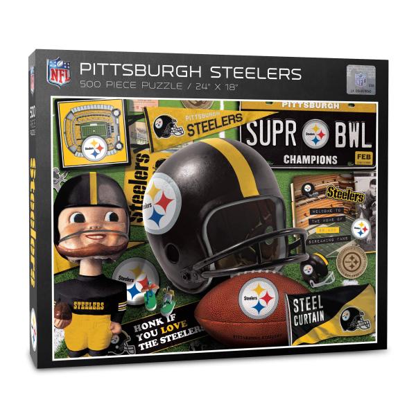 YouTheFan NFL ピッツバーグ・スティーラーズ レトロシリーズ ジグソーパズル 500ピース 完成サイズ18×24インチ 公式ライセンス品 チームカラー
