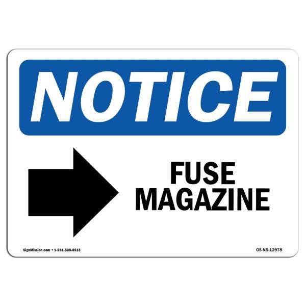 OSHA Notice Sign - Fuse Magazine [Right Arrow] | Peel and Stick Wall Graphic | Protect Your Business, Class Room, Office ＆ Interior Surroundings | Ma