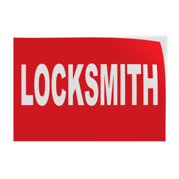 Decal Stickers Multiple Sizes Locksmith Red Background Industrial Vinyl Safety Sign Label Business 36x24Inches