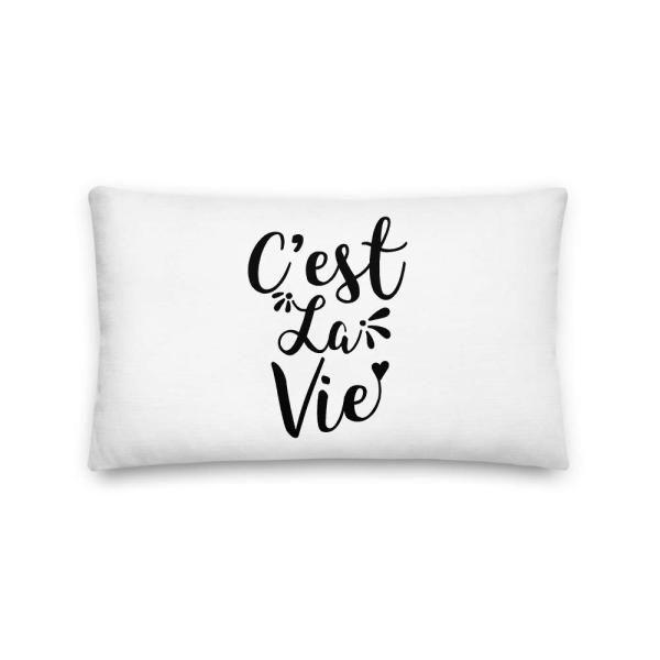 C'est La Vie Cute Such is Life All-Over Print Premium Pillow | C'est La Vie Pillow | Such is Life Pillow | That's Life | Positivity Pillow | Positive