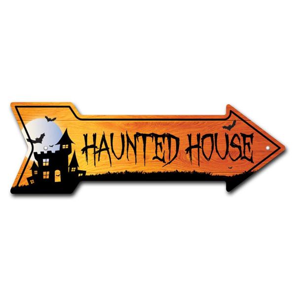 MightySkins Peel and Stick Art Removable Haunted House Decal Decor 24" Directional Sticker Vinyl Wall Decals