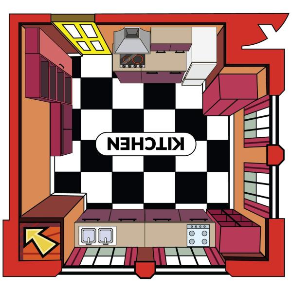 Living Room Kids Bedroom Clue Game The Kitchen Vinyl Wall Decal - 10" x 10" Home Art Cluedo Classic Murder Mystery Board Game Decor Design Adhesive De