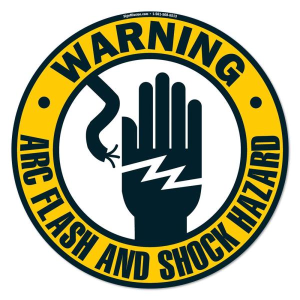 Arc Flash and Shock Hazard Non-Slip Floor Marker | 3 Pack of 16" Circle Floor Marker Vinyl Decal| Protect Your Business, Work Place ＆ Customers | Mad