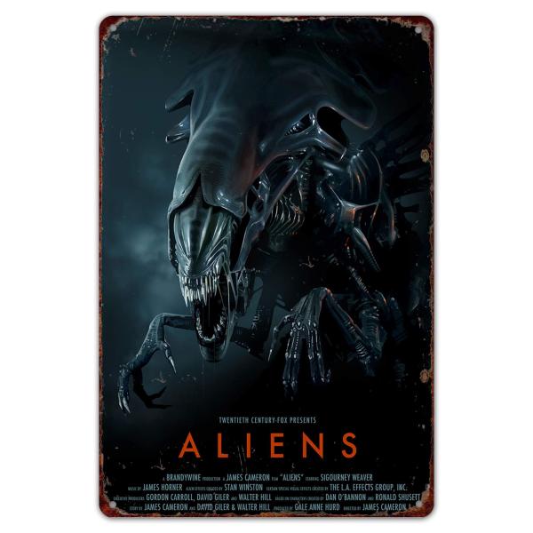 HomDeo ヴィンテージ エイリアン映画ポスター メタルサイン ウォールデコ バー・カフェ・ランドリー・ジム向け