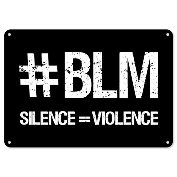 BLM Sign - Black Lives Matter Silence = Violence | Plastic Sign | Protect Your Business, Municipality, Home ＆ Colleagues | Made in The USA