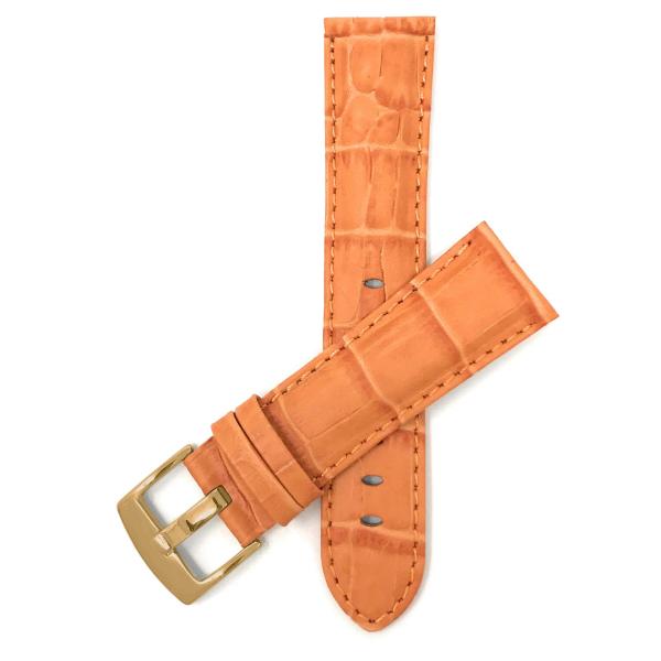 Bandini 22mm Mens Leather Watch Band for Citizen Eco-Drive Promaster Nighthawk Navihawk Skyhawk Avion Garrison Blue Angels - Alligator Embossed Leathe